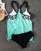 Agosto - Tankini egyszínű leopárdmintával