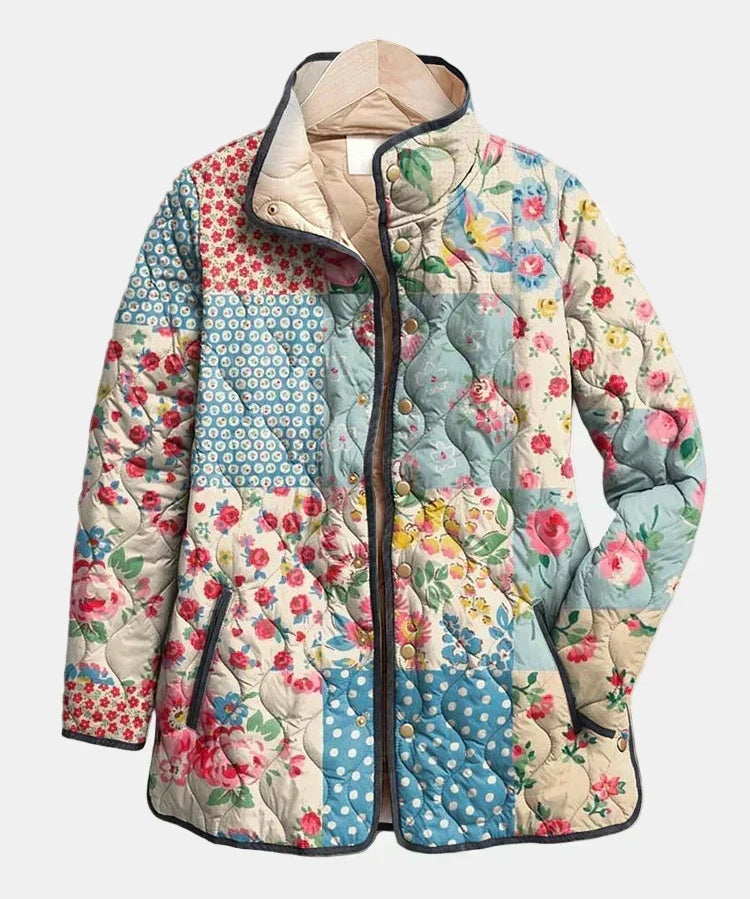 Chloé Virágmintás Patchwork Kabát