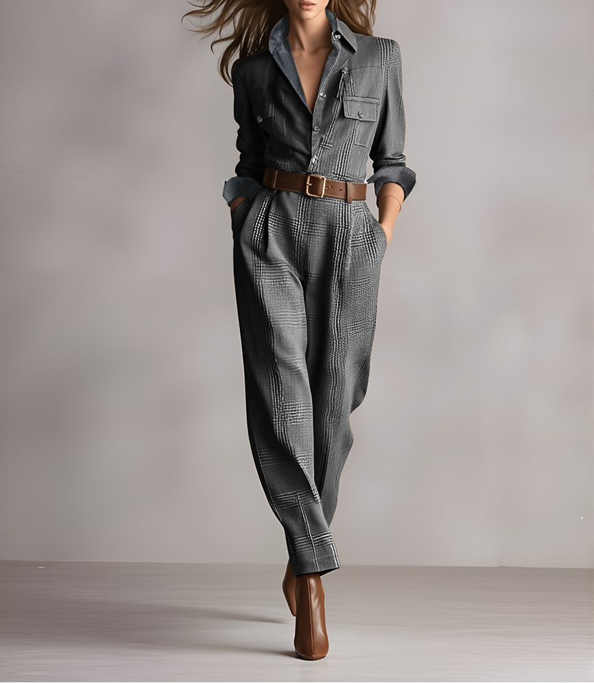 Clarisse | Kockás overall részletekkel