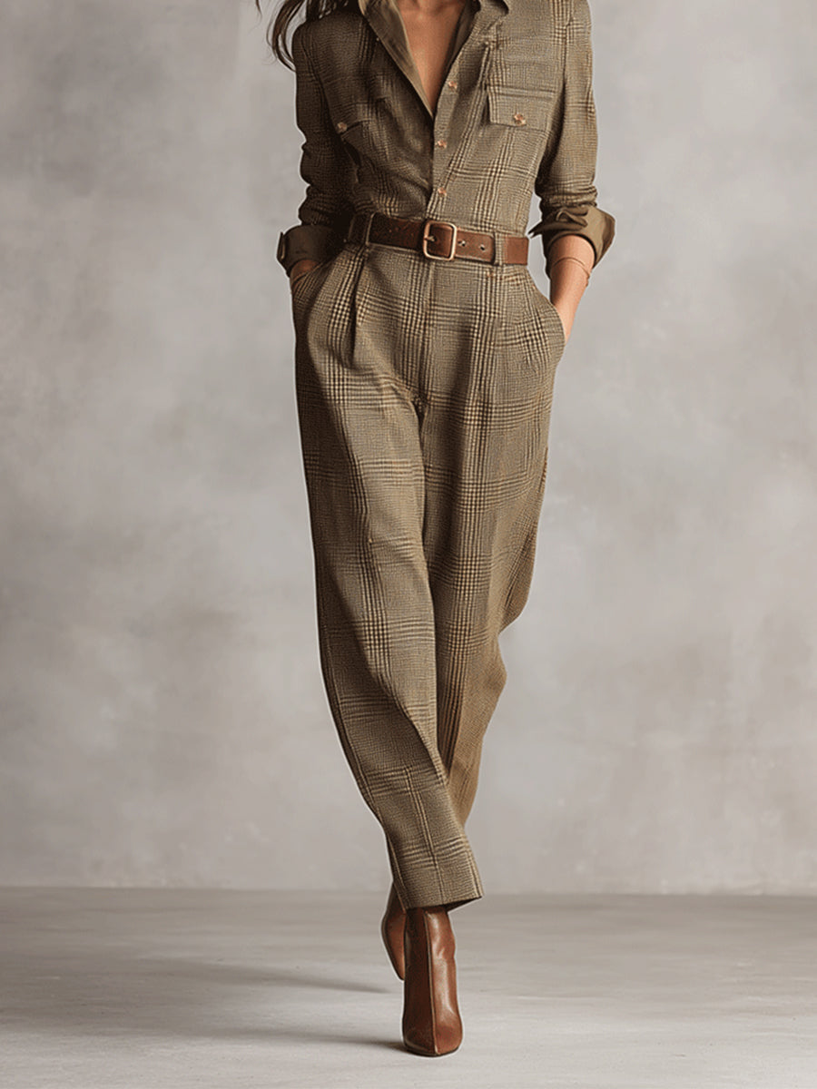 Clarisse | Kockás overall részletekkel