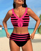 Laluna® | Magas derekú csíkos bikini