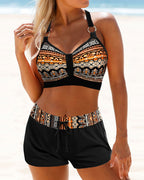 Maryan - Geometrikus mintás, magas derékú bikini