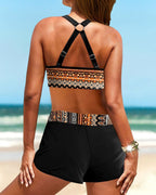 Maryan - Geometrikus mintás, magas derékú bikini