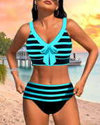 Laluna® | Magas derekú csíkos bikini