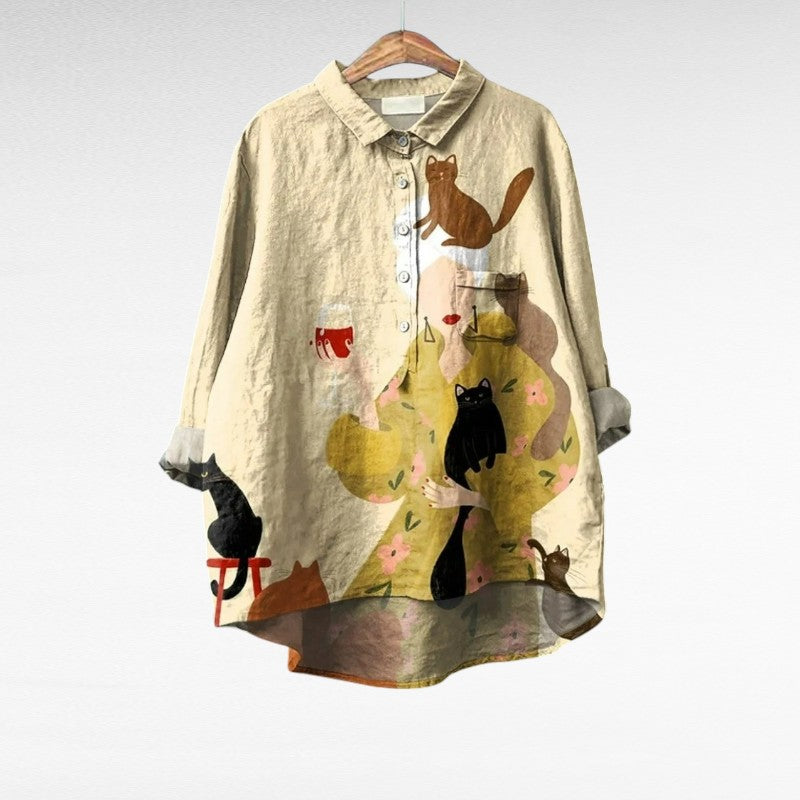 Ariane | Elegáns Vászon Blúz a Nyárra