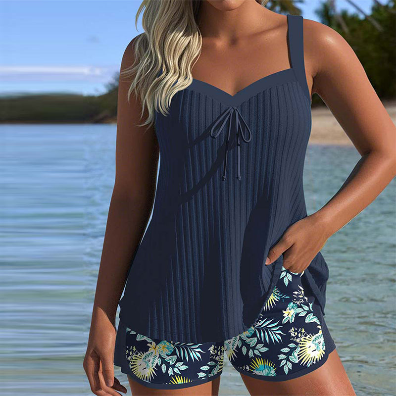 Laluna® | Csíkos tankini fürdőnadrággal, két részes