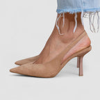 Marlena - Nude színű slingback magassarkú