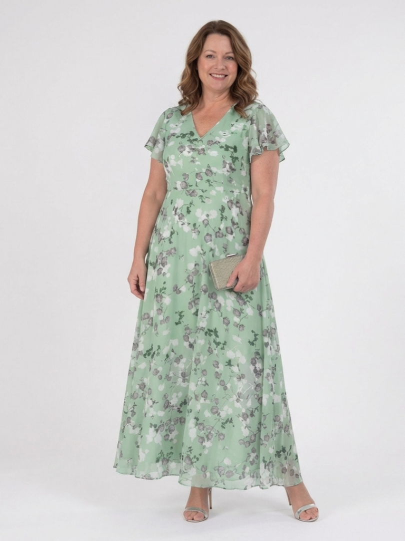Noémie | Virágmintás Maxi Ruha Chiffonból