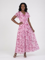 Noémie | Virágmintás Maxi Ruha Chiffonból
