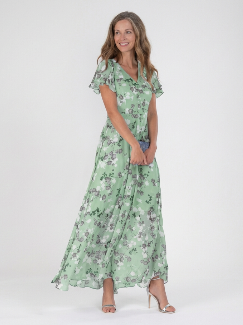 Noémie | Virágmintás Maxi Ruha Chiffonból