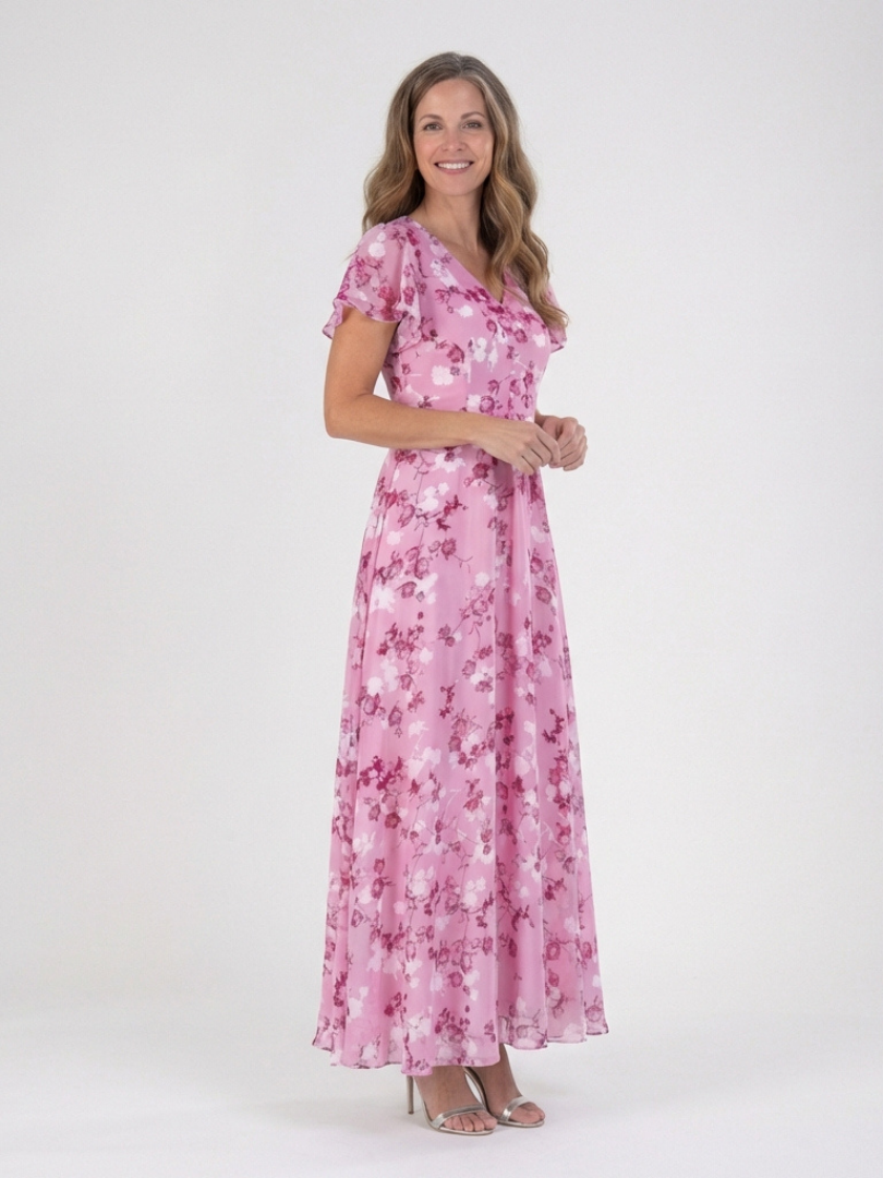 Noémie | Virágmintás Maxi Ruha Chiffonból