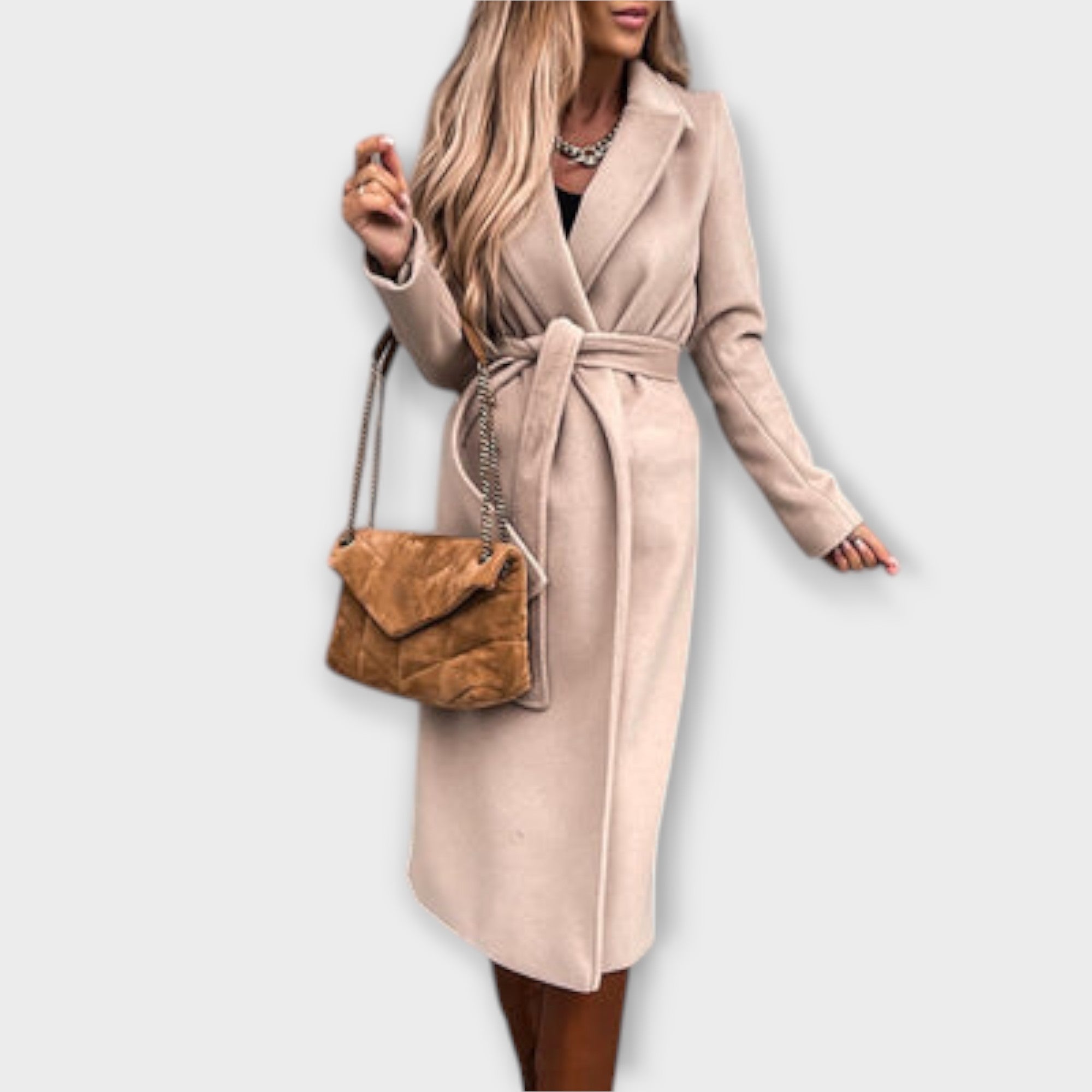 Eliza - Elegáns hosszú kabát övvel