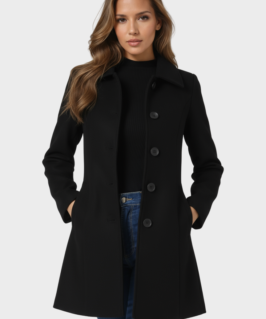 Josephine - Női téli trench coat egygombos kialakítással
