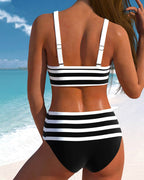 Laluna® | Magas derekú csíkos bikini