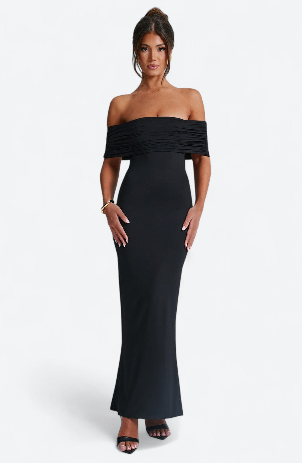 Tindra | Elegáns hosszú Bardot ruha