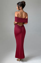 Tindra | Elegáns hosszú Bardot ruha