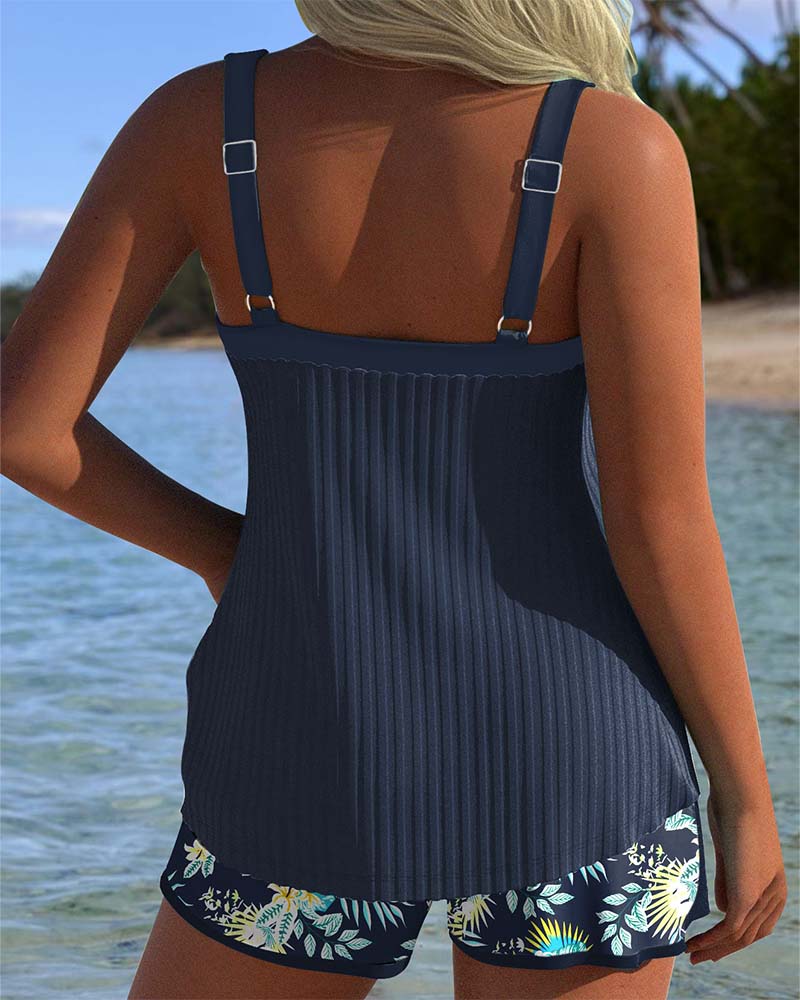 Laluna® | Csíkos tankini fürdőnadrággal, két részes