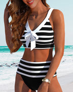 Laluna® | Magas derekú csíkos bikini