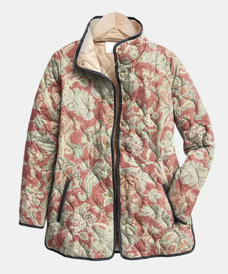 Pauline Terracotta Damasz Coat