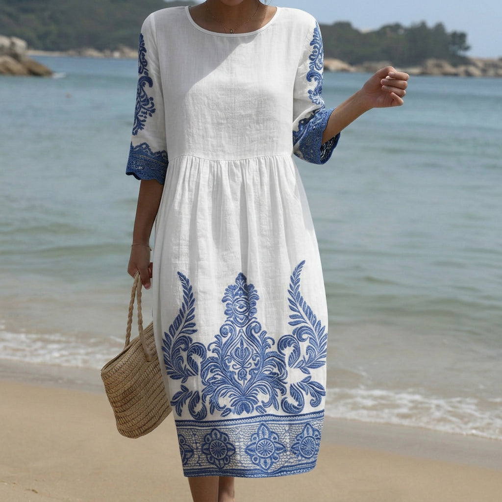 Bianca - Maxi Ruha Kerek Nyakkal és Mintával