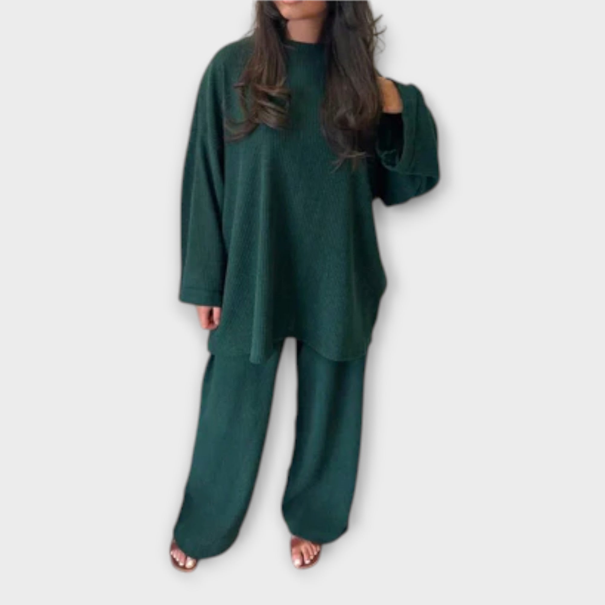 Ingrid - Plus Size Acanalado Szett