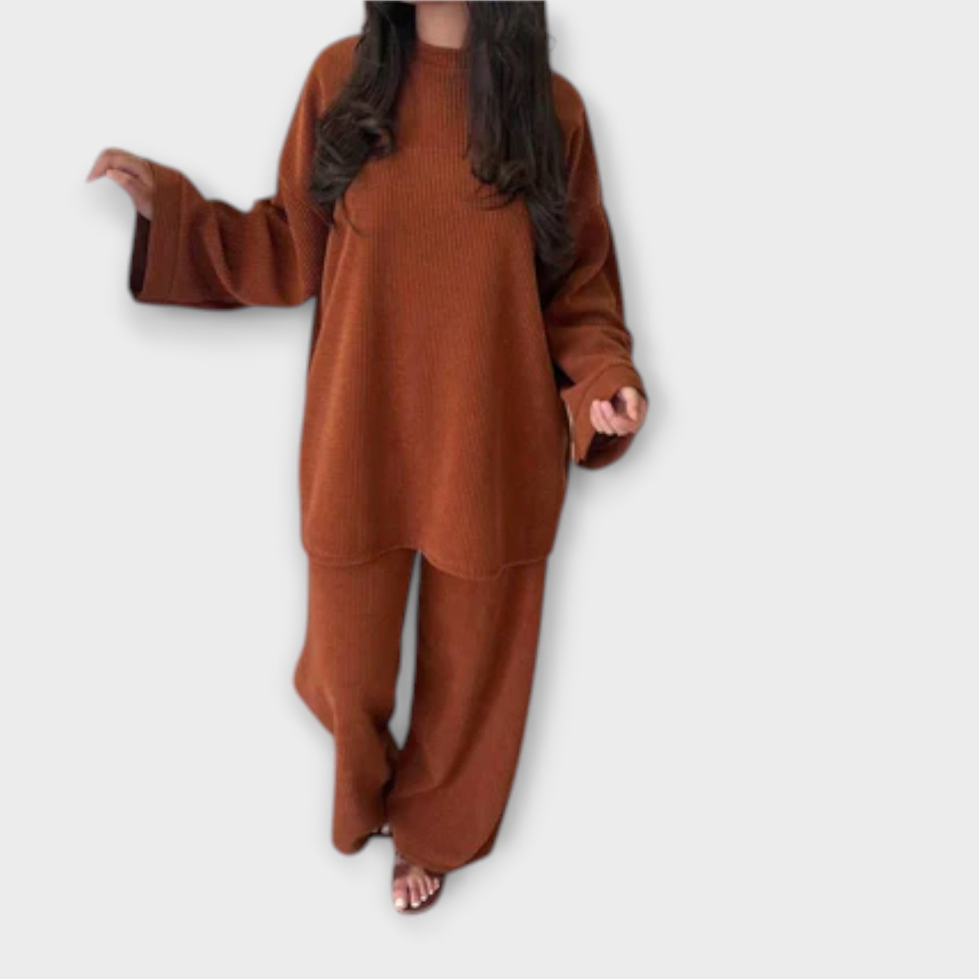 Ingrid - Plus Size Acanalado Szett