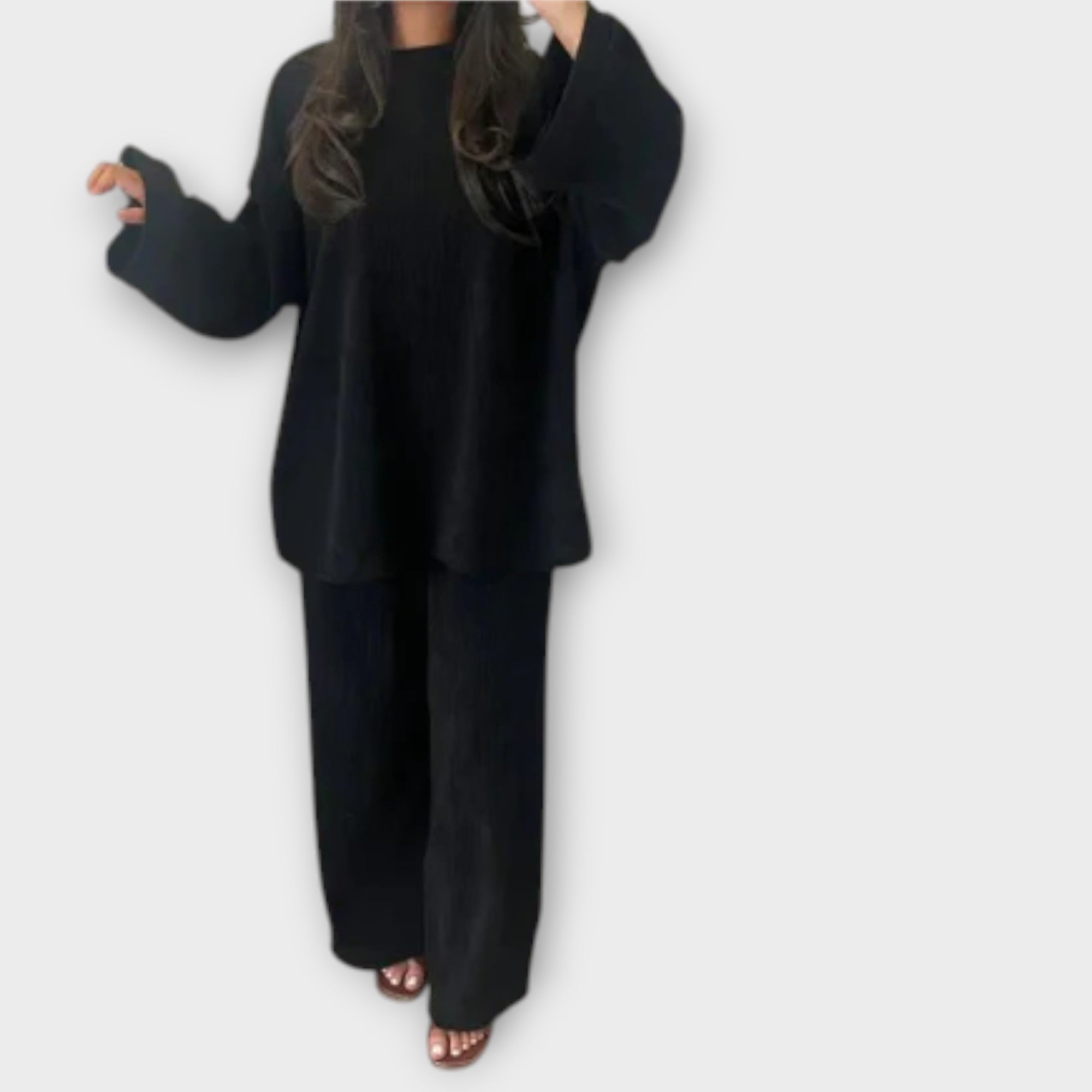 Ingrid - Plus Size Acanalado Szett