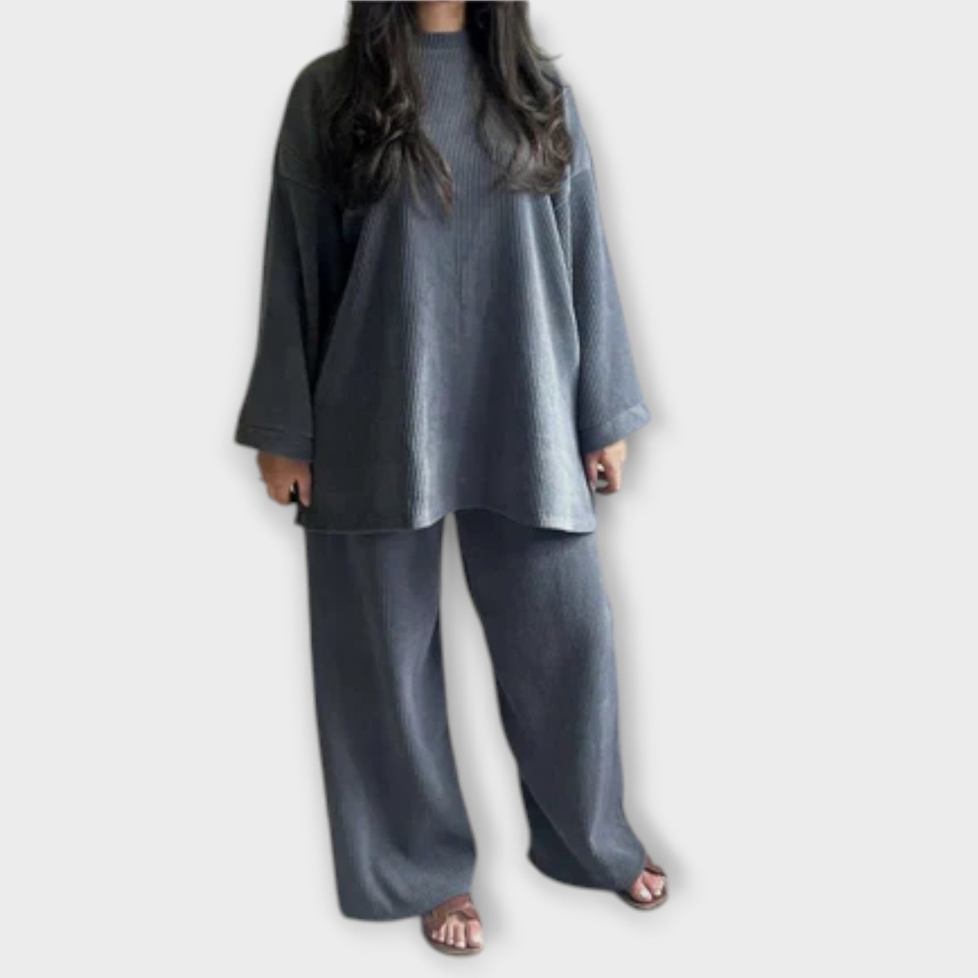 Ingrid - Plus Size Acanalado Szett