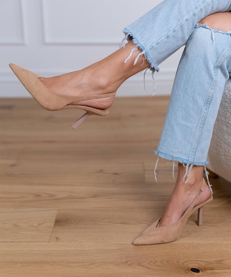Marlena - Nude Slingback Heels