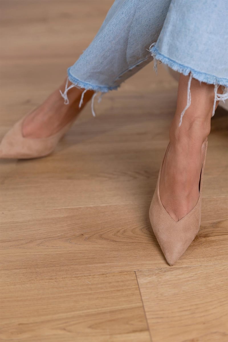Marlena - Nude színű slingback magassarkú