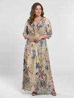Caroline | Virágmintás, háromnegyedes ujjú maxi ruha